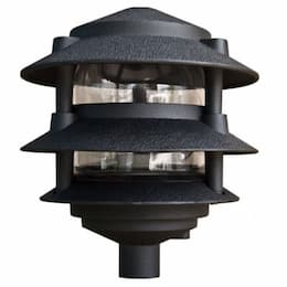 6-in 6W 3-Tier LED Pagoda Pathway Light w/ .5-in Base, A19, 120V, 3000K, Black