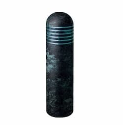 20W Round Stripe LED Bollard Pathway Light, Steel, 3000K, Green