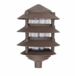 6W 6" 4-Tier LED Pagoda Pathway Light w/ 1/2" Base, 3000K, Bronze