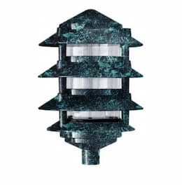 6-in 12W 4-Tier LED Pagoda Pathway Light w/ .5-in Base, G24, 3000K, Verde Green