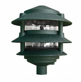 4W 10" 3-Tier LED Pagoda Pathway Light w/ 1/2" Base, 3000K,  Green