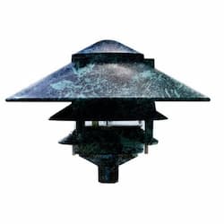 6W 7 x 10-in 3-Tier LED Pagoda Light, .5-in Base, A19, 3000K, Verde Green