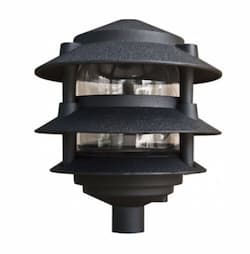 4W 6" 3-Tier LED Pagoda Pathway Light w/ 3" Base, 3000K, Black