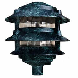 6W 7 x 6-in 3-Tier LED Pagoda Light, 3-in Base, A19, 3000K, Verde Green