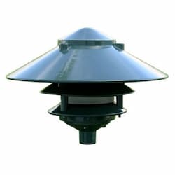 6W 7 x 10-in 3-Tier LED Pagoda Light, 3-in Base, A19, 3000K, Green