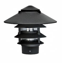 6W 10" 4-Tier LED Pagoda Pathway Light w/ 3" Base, 3000K, Black