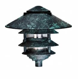 6W 10" 4-Tier LED Pagoda Pathway Light w/ 3" Base, 3000K, Verde Green