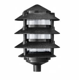 6-in 11W 4-Tier LED Pagoda Pathway Light w/ 3-in Base, G24, 120V-277V, 3000K, Black