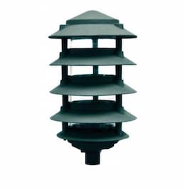 Dabmar 6-in 5.8W 5-Tier LED Pagoda Pathway Light w/ .5-in Base, 120V, 3000K, Green