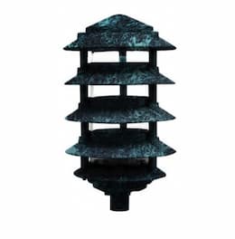 Dabmar 6-in 5.8W 5-Tier LED Pagoda Pathway Light w/ .5-in Base, 120V, 3000K, Verde Green