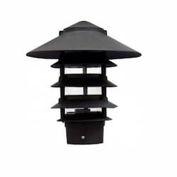 10-in 6W 5-Tier LED Pagoda Pathway Light w/ .5-in Base, A19, 120V, 3000K, Black