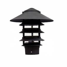 10-in 6W 5-Tier LED Pagoda Pathway Light w/ .5-in Base, A19, 120V, 3000K, Black