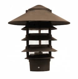 10-in 11W 5-Tier LED Pagoda Pathway Light w/ .5-in Base, G24, 120V-277V, 3000K, Bronze