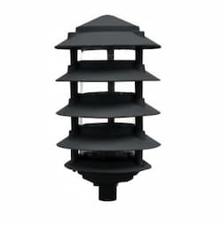 6-in 11W 5-Tier LED Pagoda Pathway Light w/ 3-in Base, G24, 120V-277V, 3000K,