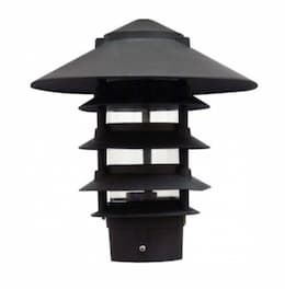 6W 10" 5-Tier LED Pagoda Pathway Light w/ 3" Base, 3000K, Black