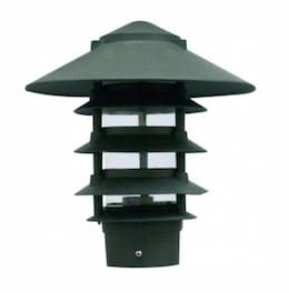 10-in 11W 5-Tier LED Pagoda Pathway Light w/ 3-in Base, G24, 120V-277V, 3000K, Green