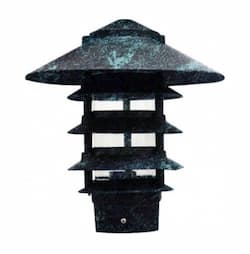 11W 10" 5-Tier LED Pagoda Pathway Light w/ 3" Base, 3000K, Verde Green