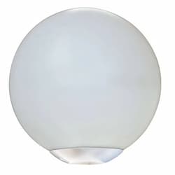 16W 16" Outdoor LED Globe Post Light, 3000K, White