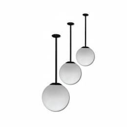 13-in 18W Drop Down Globe Ceiling Light, 85V-265V, 3000K, Black