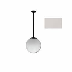 13-in 16W LED Drop Down Globe Ceiling Light w/ 18-in Stem, 85V-265V, 5000K, White