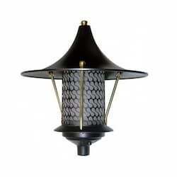 10-in 6W LED Flair Top Pagoda Light, A19, 120V, 3000K, Black