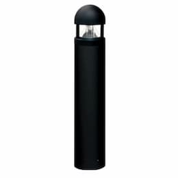 Round Bollard Light w/ Clear Lens w/o Bulb, E26, 120V, Black