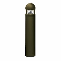 6W LED Round Bollard Light w/ Clear Lens, E26, 120V, 3000K, Bronze