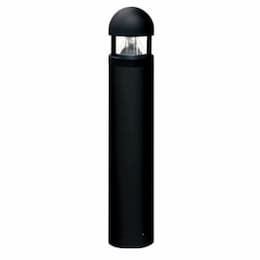 6W LED Round Bollard Light w/ Clear Lens, E26, 85V-265V, RGBW, BK