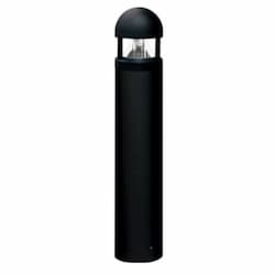 9W LED Round Bollard Light w/ Clear Lens, GU24, 120V, 2700K, BK