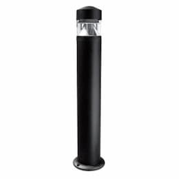 Aluminum Bollard Light w/ Clear Lens w/o Bulb, E26, 120V, Black