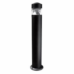 12W LED Bollard Light w/ Clear Lens, G24, 120V-277V, 3000K, BK