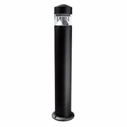 12W LED Bollard Light w/ Clear Lens, G24, 120V-277V, 3000K, BK