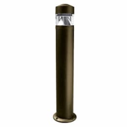 6W LED Bollard Light w/ Clear Lens, E26, 120V, 3000K, Bronze