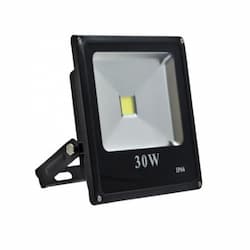 30W Slim LED Flood Light, 2100 lm, 85V-265V, 6500K, Black