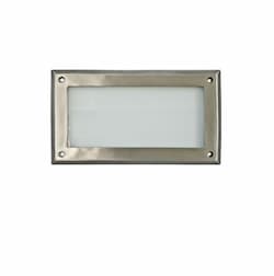 9-in 9W LED Recessed Step Light, Open, G24, 85V-264V, 5000K, St. Steel