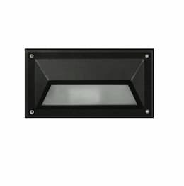 9-in 7W LED Recessed Step Light w/ Hood, G24 LED, 85V-265V, 3000K, Black