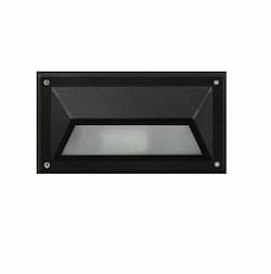 9-in 9W LED Recessed Step Light w/ Hood, G24 LED, 85V-265V, 3000K, Black