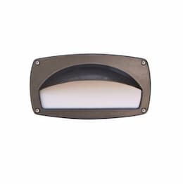 9-in 7W LED Recessed Step Light w/ Eyelid, G24 LED, 85V-265V, 5000K, Bronze