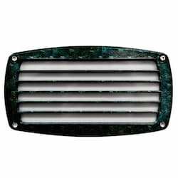 5W LED Recessed Step & Wall Light, Louvered Brick, 85V-264V, Green