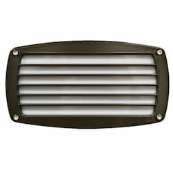 8W LED Recessed Step & Wall Light, Louvered Brick, 85V-265V, Bronze