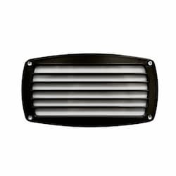 9-in 12W LED Recessed Striped Louvered Step Light, G24 LED, 120V-277V, 3000K, Black