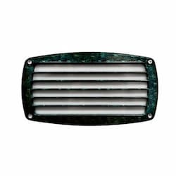 9-in 12W LED Recessed Striped Louvered Step Light, G24 LED, 120V-277V, 3000K, Verde Green