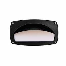 9-in 12W LED Recessed Step Light w/ Hood, G24 LED, 120V-277V, 3000K, Black