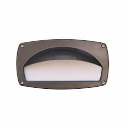 9-in 12W LED Recessed Step Light w/ Hood, G24 LED, 120V-277V, 5000K, Bronze