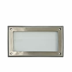 9-in 12W LED Recessed Open Face Step Light, G24 LED, 120V-277V, 3000K, St. Steel