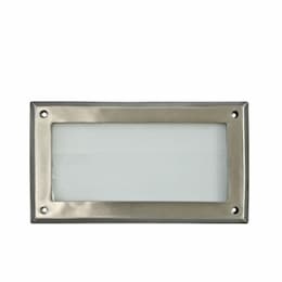 9-in 12W LED Recessed Open Face Step Light, G24 LED, 120V-277V, 3000K, St. Steel