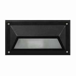 9-in 12W LED Recessed Hooded Step Light, G24 LED, 120V-277V, 3000K, Black