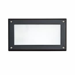 12W LED Corrosion Resistant Recessed Step Light w/ Open Face, G24 LED, 3000K, Black
