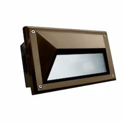 5W LED Corrosion Resistant Recessed Step Light w/ Hood, G24 LED, 3000K, Bronze