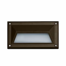 12W LED Corrosion Resistant Recessed Step Light w/ Hood, G24 LED, 3000K, Bronze